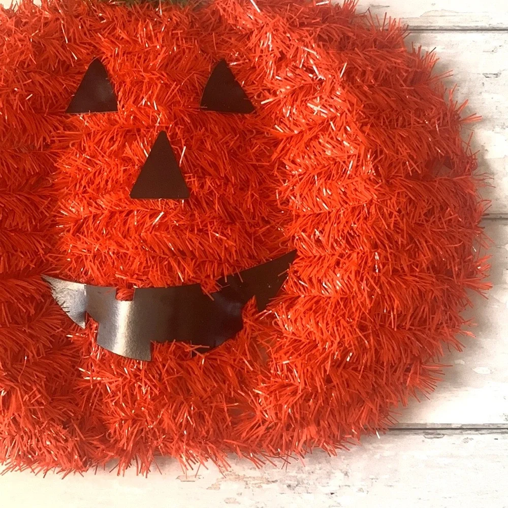 Halloween Pumpkin Wreath Home Decor Holiday Decorations Jack o Lantern NEW
